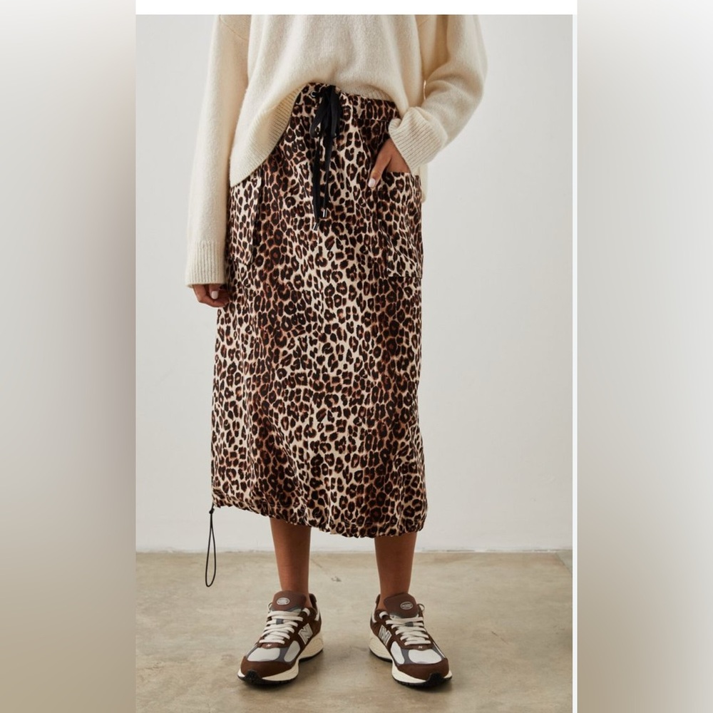 Rails Leopard Tatiana Midi Skirt EUC